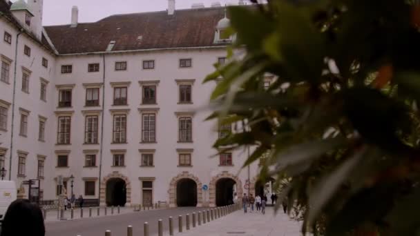 Hofburg Vienna Corte Interna Con Sculture Storiche Filmati Alta Qualità — Video Stock