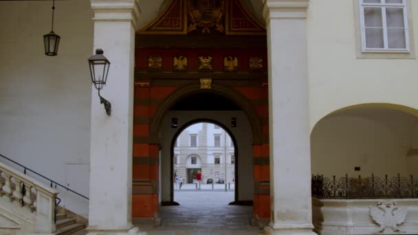 Исторические Ворота Хофбурга Вене Высококачественные Кадры — стоковое видео