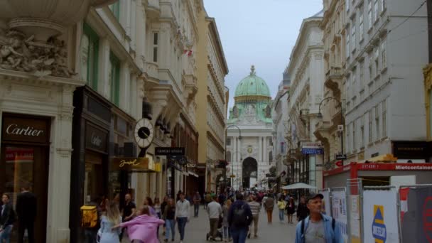 Vienna Occupato Scena Alla Famosa Graben Street Filmati Alta Qualità — Video Stock