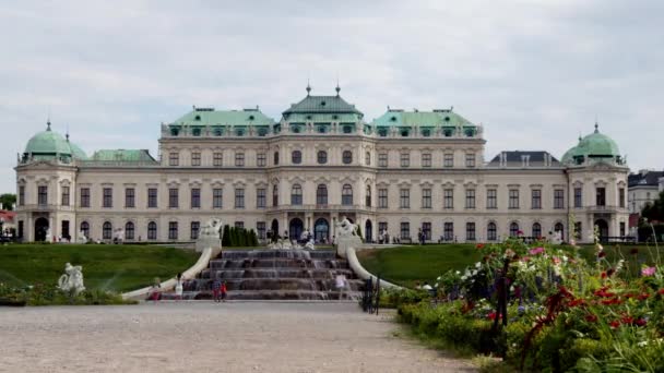 Lapso Tiempo Del Hermoso Palacio Belvedere Viena Imágenes Alta Calidad — Vídeos de Stock