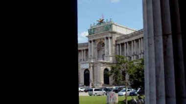 Avusturya Ulusal Kütüphanesi Viyana Heldenplatz 'da. Yüksek kalite 4k görüntü