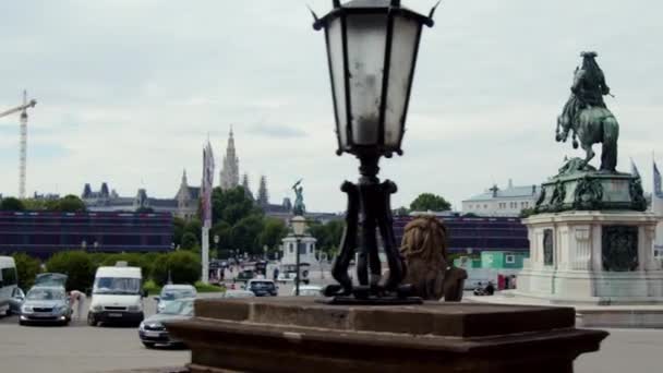 Rathaus Hofburg Kahramanlar Anıtıyla Viyana Heldenplatz Yüksek Kalite Görüntü — Stok video