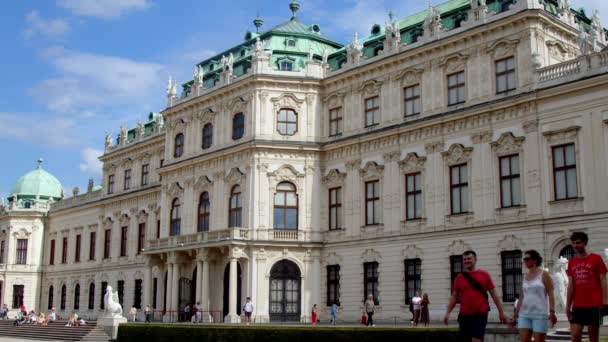 Yazın Viyana Daki Yukarı Belvedere Sarayı Nda Yüksek Kalite Görüntü — Stok video