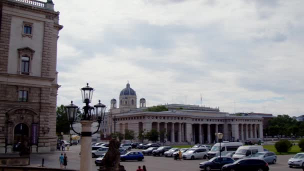 Nemzeti Könyvtár Bécsi Heldenplatzon Kiváló Minőségű Felvételek — Stock videók
