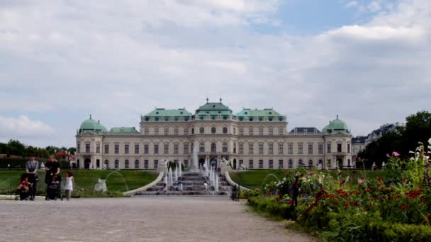 Pałac Belweder Wiedniu Latem Wysokiej Jakości Materiał — Wideo stockowe