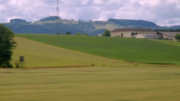 Landscape Lower Austria Viewed High Speed Train High Quality Footage — Stock Video