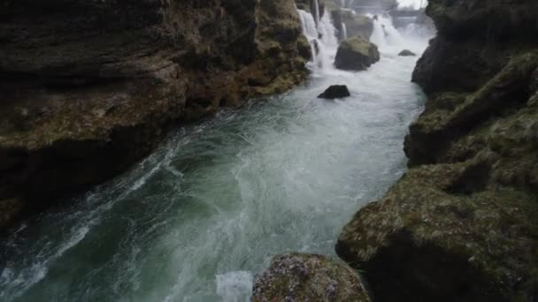 Fluxo Rio Traun Após Cascos Cachoeira Imagens Alta Qualidade — Vídeo de Stock