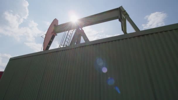 Stacja Pomp Olejowych Gazowych Niskim Kącie Widzenia Wysokiej Jakości Materiał — Wideo stockowe