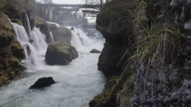 Ralenti Des Cascades Traunfall Haute Autriche Images Haute Qualité — Video