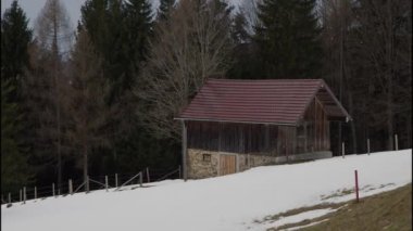 Attersee gölü kışın Gahberg 'den görünüyor. Yüksek kalite 4k görüntü