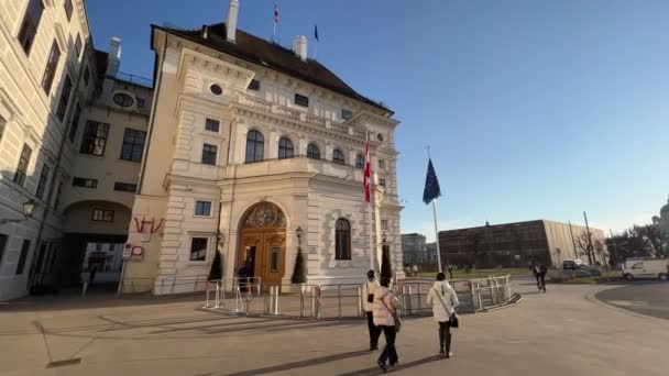 Residenza Presidenziale Del Palazzo Hofburg Vienna Filmati Alta Qualità — Video Stock