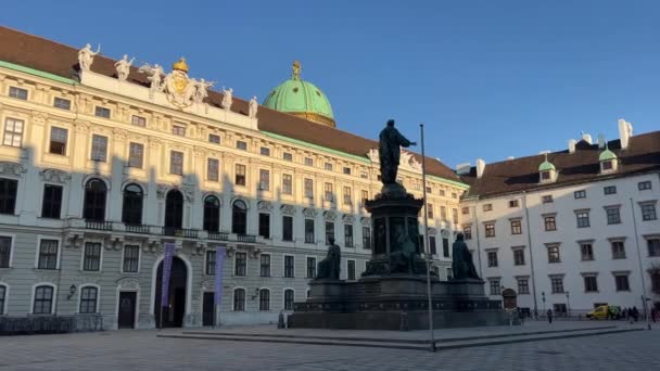 Corte Interior Palacio Imperial Viena Hofburg Imágenes Alta Calidad — Vídeo de stock