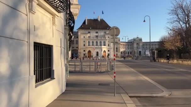 Prezidentská Rezidence Kancléřství Paláce Vídeň Hofburg Vysoce Kvalitní Záběry — Stock video