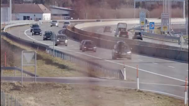 Tiden För Motorvägstrafiken Österrike Hög Sikt Högkvalitativ Film — Stockvideo