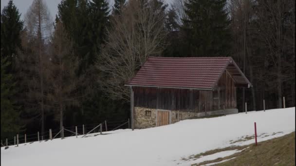 Gahbergから見た冬のAttersee湖 高品質4K映像 — ストック動画