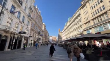 Güneşli bir kış gününde Viyana Graben. Yüksek kalite 4k görüntü