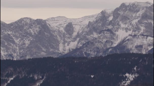 Vrchol Zasněžené Hory Rakouských Alpách Vysoce Kvalitní Záběry — Stock video