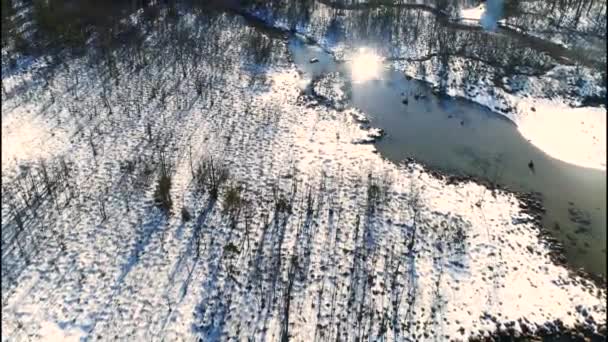 Зимою Озері Алмезе Кадри Високої Якості — стокове відео