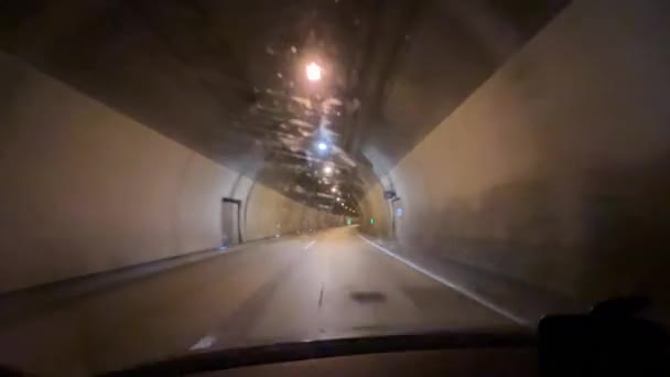 Rijden Tunnel Oostenrijkse Snelweg Hoge Kwaliteit Beeldmateriaal — Stockvideo