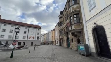 Linz Altstadt tarihi şehir merkezi. Yüksek kalite 4k görüntü