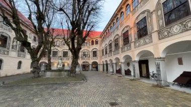 Tarihi Rönesans Şatosu İç Sarayı. Yüksek kalite 4k görüntü