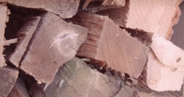 木柴放在木箱里 高质量的4K镜头 — 图库视频影像
