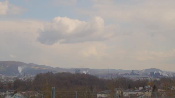 Pan Tutta Zona Industriale Linz Filmati Alta Qualità — Video Stock