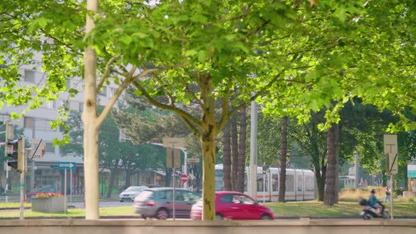 Linz Bulgariplatz Druhy Dopravy Vysoce Kvalitní Záběry — Stock video