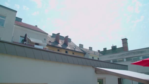 Miejskie Podwórko Centrum Miasta Linz Wysokiej Jakości Materiał — Wideo stockowe