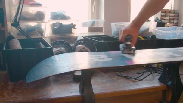 Snowboard Technicien Service Réparation Atelier Images Haute Qualité — Video