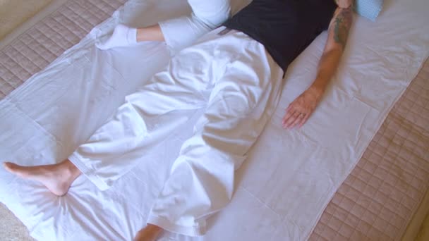 Terapeuta Shiatsu Paciente Sessão Shiatsu Imagens Alta Qualidade — Vídeo de Stock