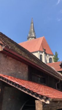 Steyr Stadtpfarrkirche ve Innerberger Stadel. Yüksek kalite 4k görüntü