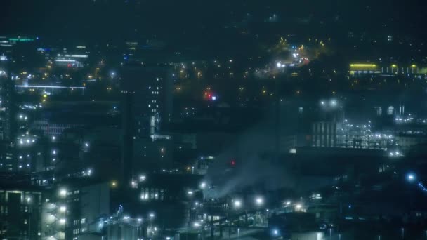 夜のリンツ製鉄所 高品質4K映像 — ストック動画