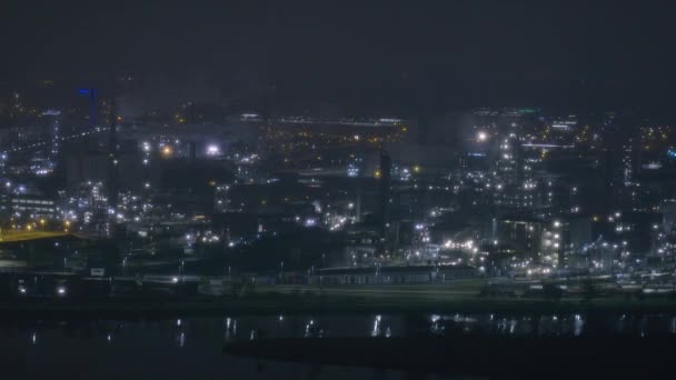 Fábrica Acero Linz Por Noche Imágenes Alta Calidad — Vídeos de Stock