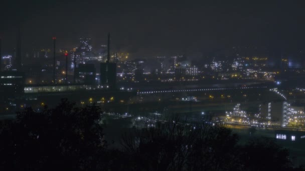 Fábrica Aço Linz Noite Imagens Alta Qualidade — Vídeo de Stock