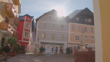 Hallstatt Market Kiliseleri Heykeli. Yüksek kalite 4k görüntü