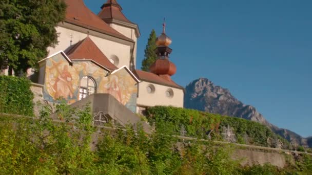 Yukarı Avusturya Traunstein Ile Traunkirchen Manastırı Yüksek Kalite Görüntü — Stok video