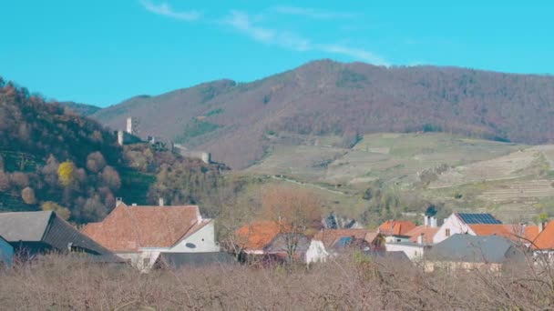 Wachau Aggsbach酒厂的废墟 高质量的4K镜头 — 图库视频影像