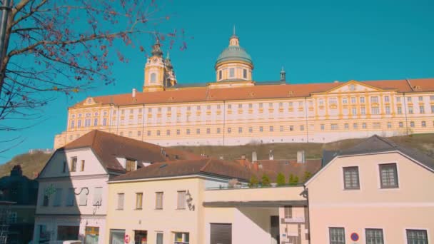 Benedictine Abbey Melk Town Wachau Lower Austria High Quality Footage — Stock Video