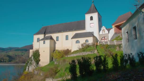 奥地利下城多瑙河上游的Schoenbuehel修道院 高质量的4K镜头 — 图库视频影像