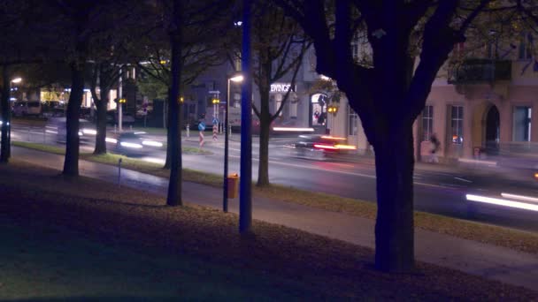Linz Circulation Nuit Musée Lentos Images Haute Qualité — Video