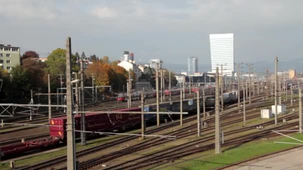 林茨总站的铁路轨道 优质Fullhd影片 — 图库视频影像
