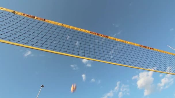 Campo Beach Volley Con Gioco Squadra Filmati Fullhd Alta Qualità — Video Stock