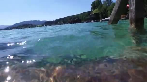 Baño Lago Attersee Verano Imágenes Fullhd Alta Calidad — Vídeos de Stock