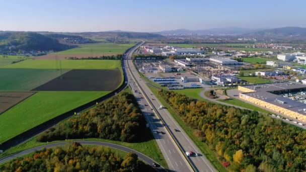 有交通交叉口的公路的天线 高质量的4K镜头 — 图库视频影像