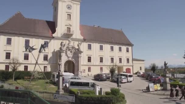 Аббатство Ламбах Верхняя Австрия Весной Высококачественные Fullhd Кадры — стоковое видео