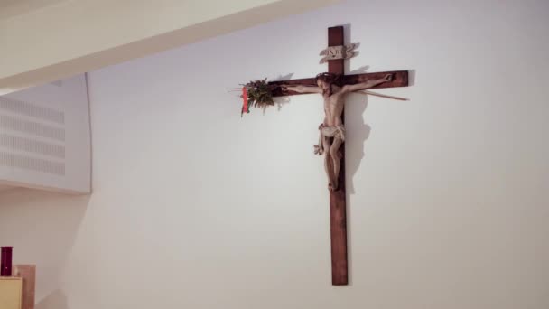 Crucifijo Parroquia Imágenes Alta Calidad — Vídeo de stock