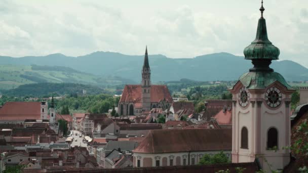 Steyr Vieille Ville Historique Avec Stadtplatz Place Ville Images Haute — Video