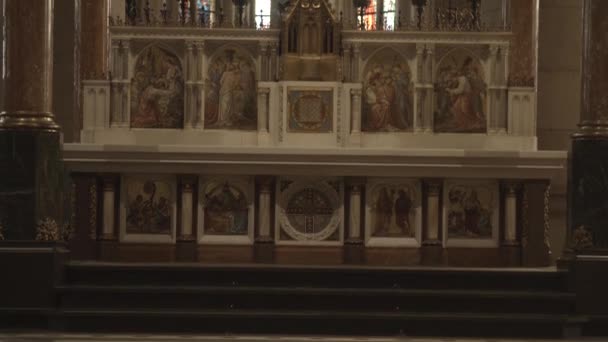 Close Catedral Neogótica Mariendom Linz Alta Áustria Imagens Alta Qualidade — Vídeo de Stock