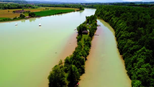 Port Plaisance Enns River Près Kronstorf Haute Autriche Images Haute — Video